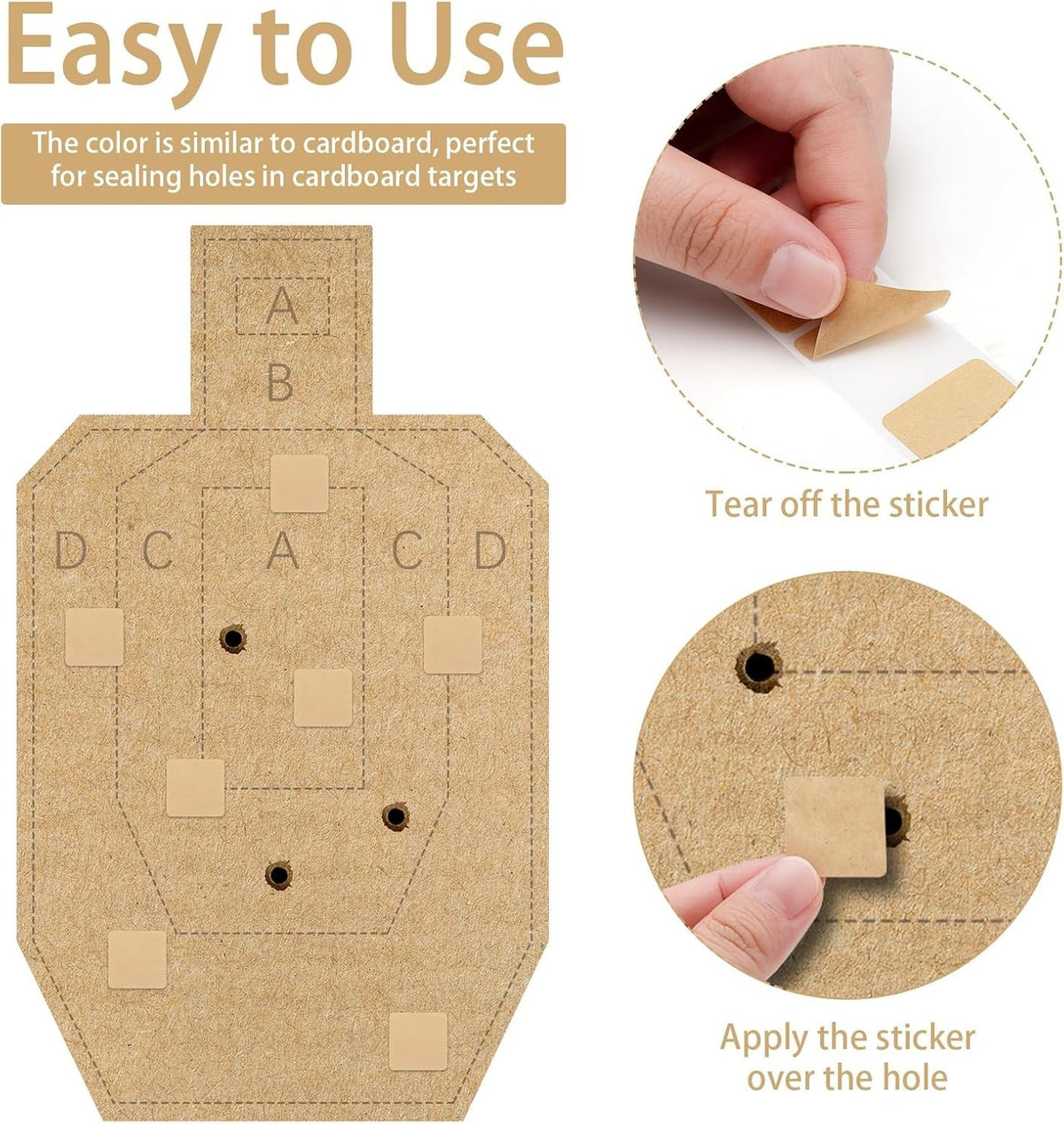 4000 Self-Adhesive Shooting Targets & Repair Stickers - 0.87 Inch Brown Pasters