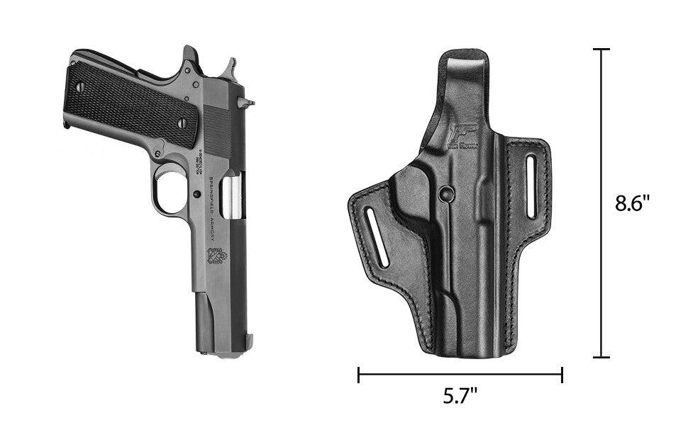Full Grain Leather Holster for 1911 Pistol - Custom Fit for Colt Kimber Springfield