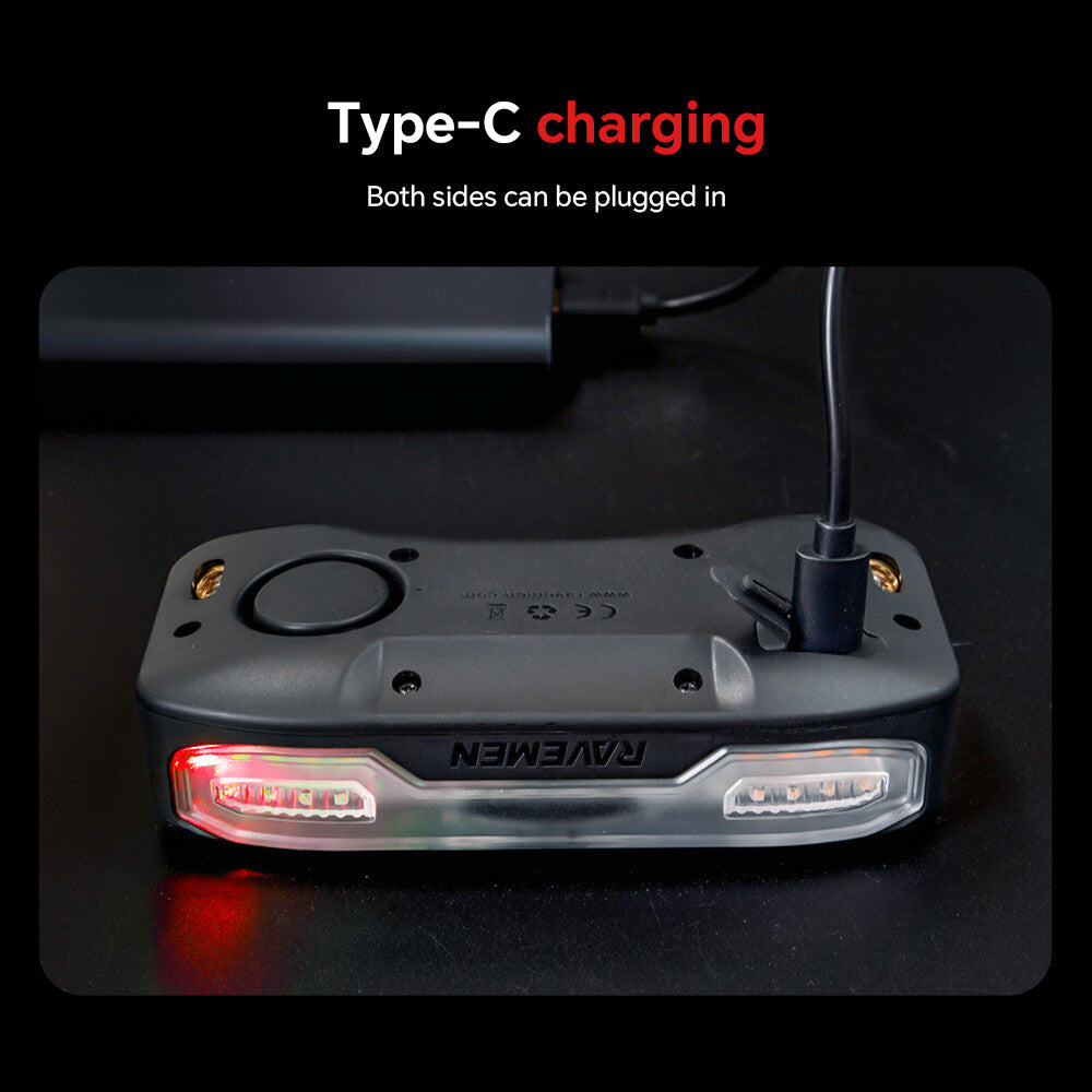 Bike Turn Signal Rear Light with Anti-Theft Alarm & Brake Warning