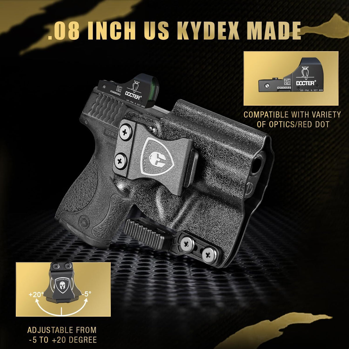 Kydex Holster for Smith & Wesson M&P Shield 9mm / .40 with Optic Cut & Claw