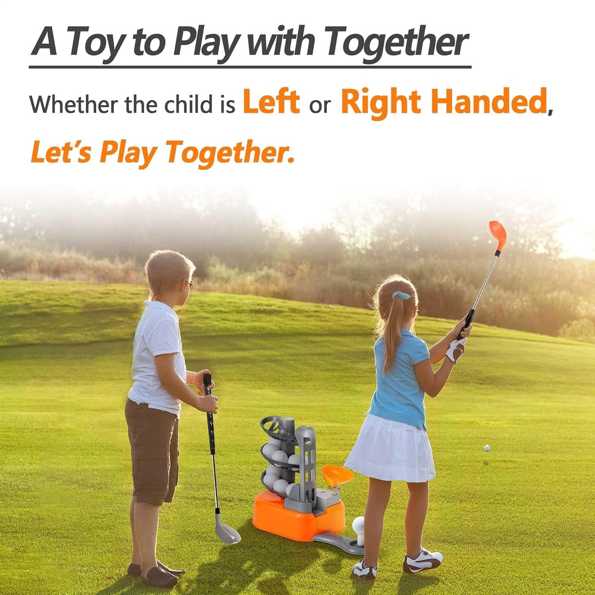 Toddler Golf Set with Ball-to-Tee Trainer and Golf Clubs - Fun Outdoor Play for Kids 3-8