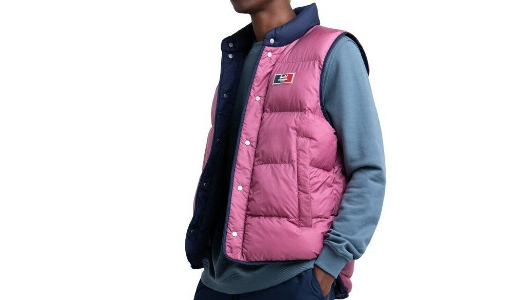 Men's Reversible Featherless Vest - Water-Resistant, Insulated, Peacoat Blue