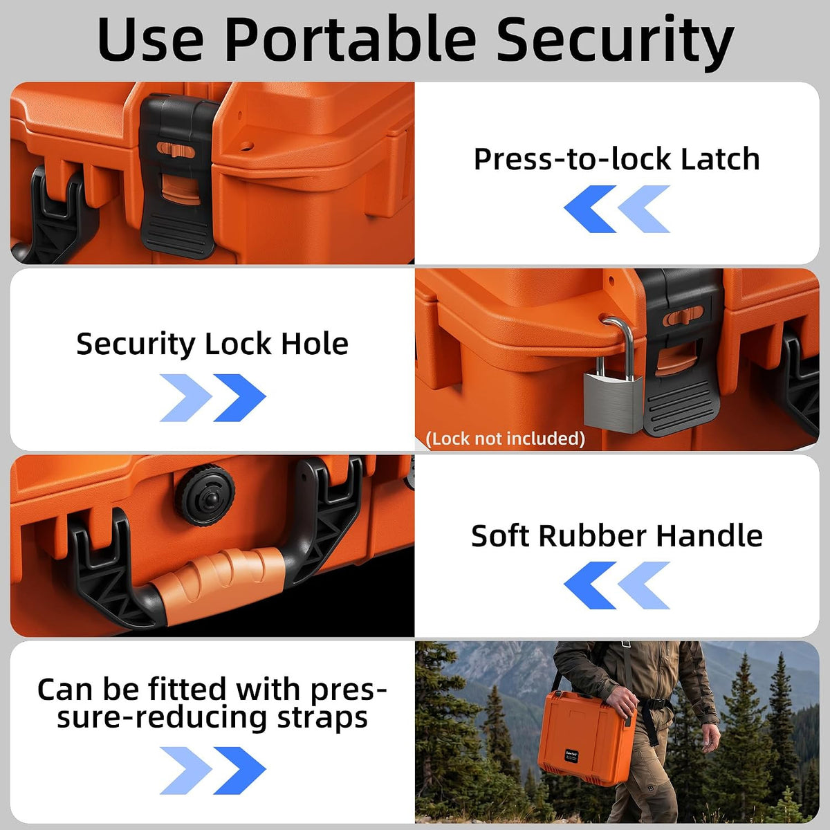 Travel Hard Case for Starlink Mini Kit with Tripod - Waterproof Orange