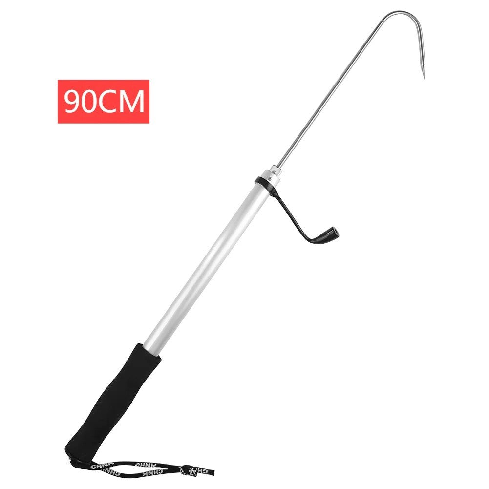 Telescopic Fishing Gaff with Wear-Resistant Handle - Stainless Steel Hook Outdoor
