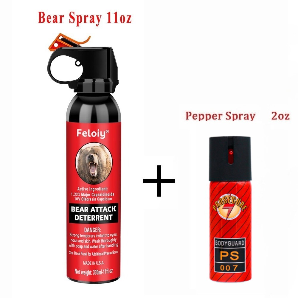 Bear Spray 11oz Personal Defense with Free - Up to 30ft Range