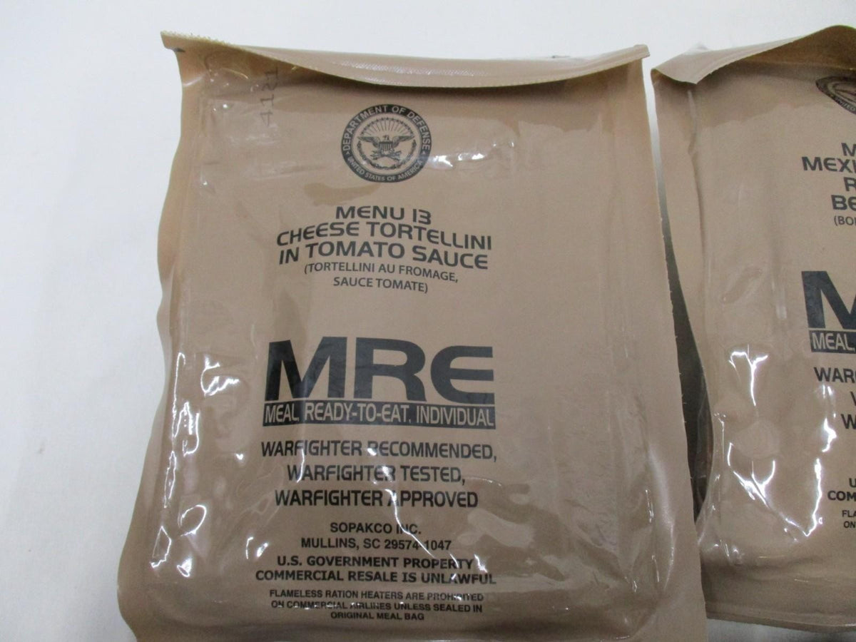 Genuine US Military MRE Meal - Ready-to-Eat, Shelf-Stable, Multiple Flavors