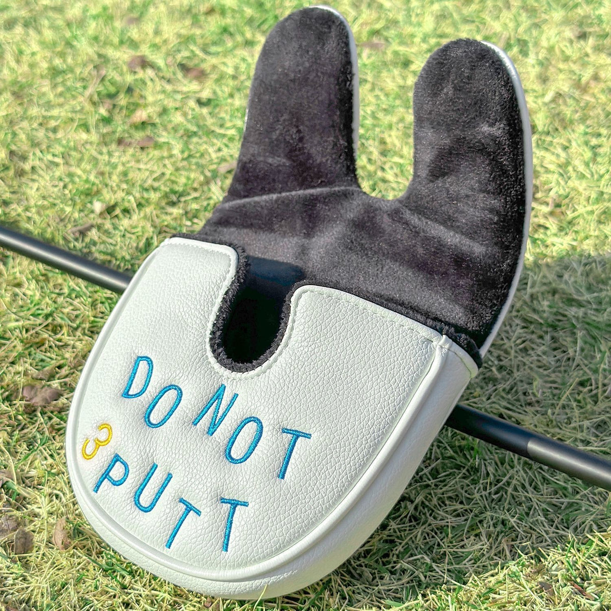 Golf Putter Headcover with Magnetic Closure - White Protective Cover