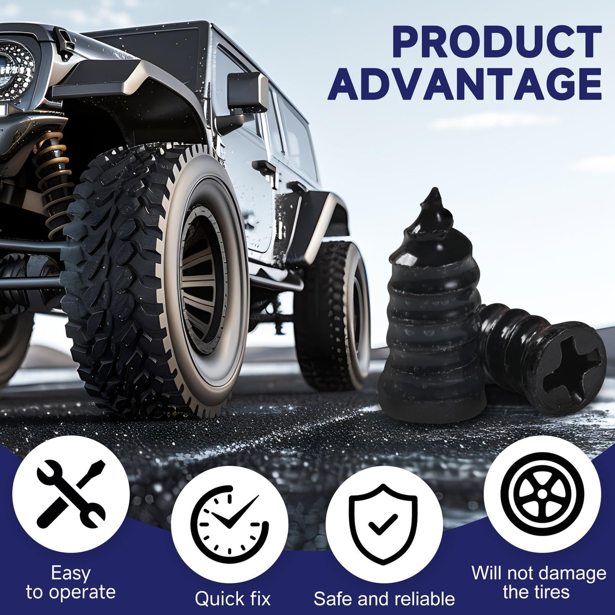120PCS Tire Repair Kit with Rubber Plugs and Screwdriver for Flat Tires