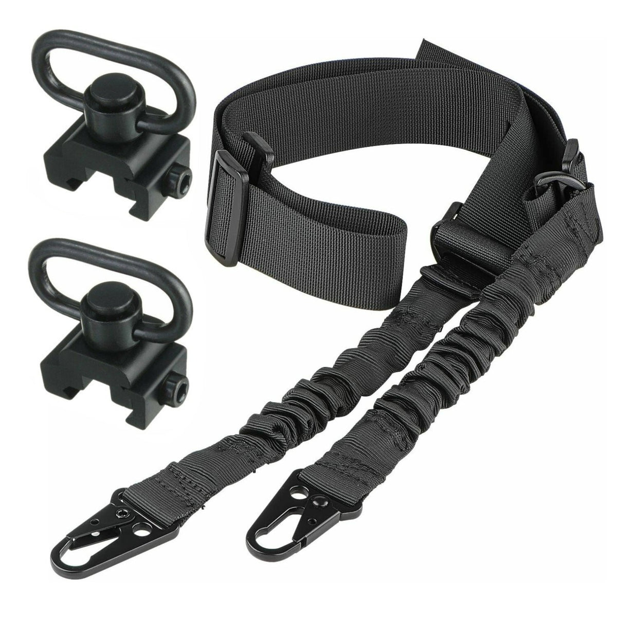 2 Point Rifle Sling with Quick-Detach QD Swivels & Mounts