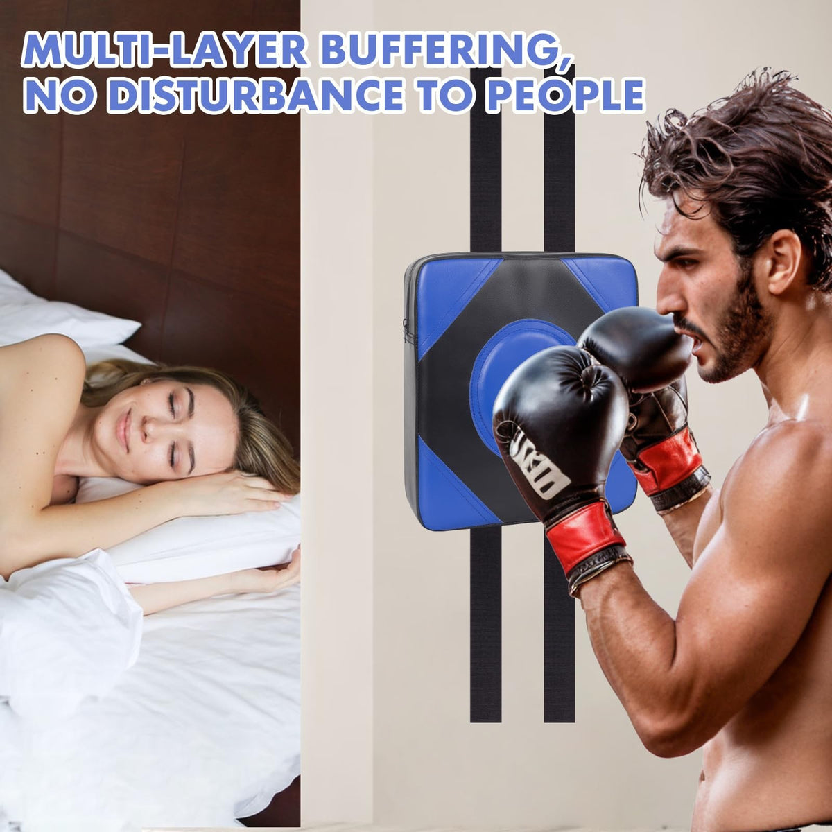 Wall Boxing Focus Target Pad Foam Training Equipment Adjustable Blue