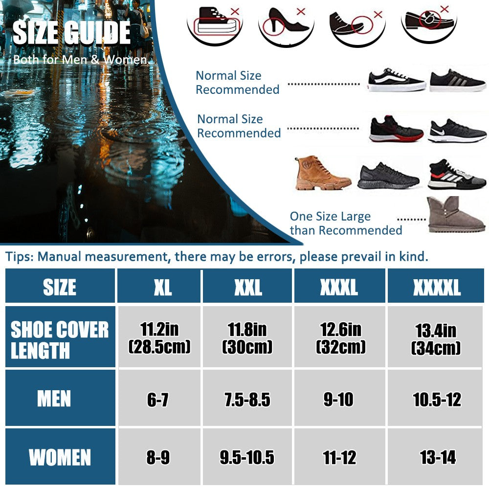 All-Season Waterproof Shoe Covers - Reusable Rubber Rain Boot Protectors