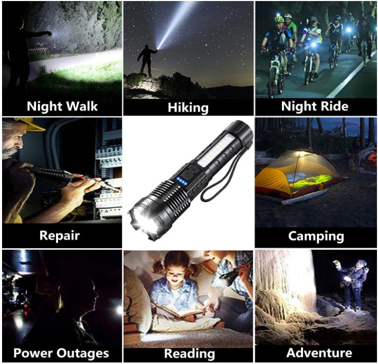 Super Bright Rechargeable LED Flashlight 90,000 Lumens Handheld Torch - 2 Pack