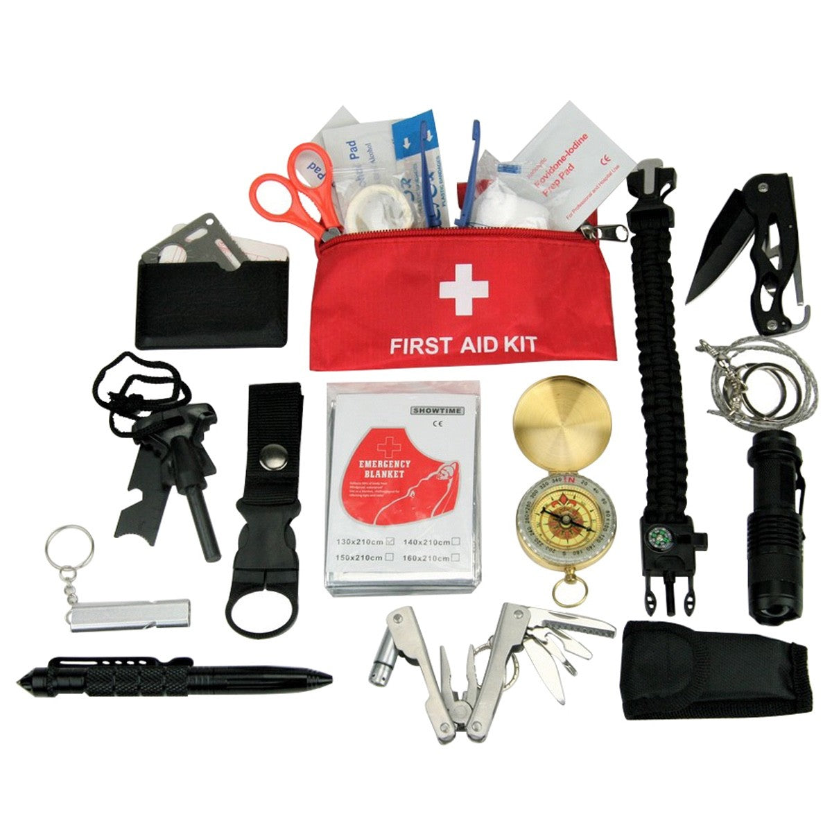 Mini Camping Survival Kit Sling Bag with Emergency Tools