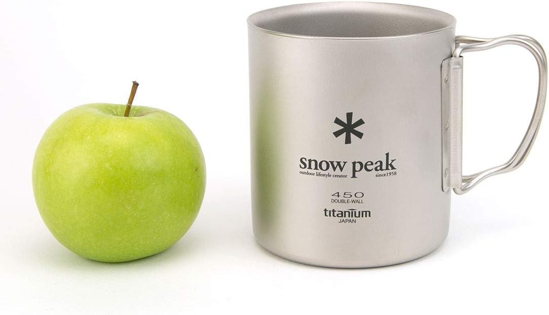 Titanium Double Wall Insulated Travel Mug 450ml Lightweight Drinking Cup