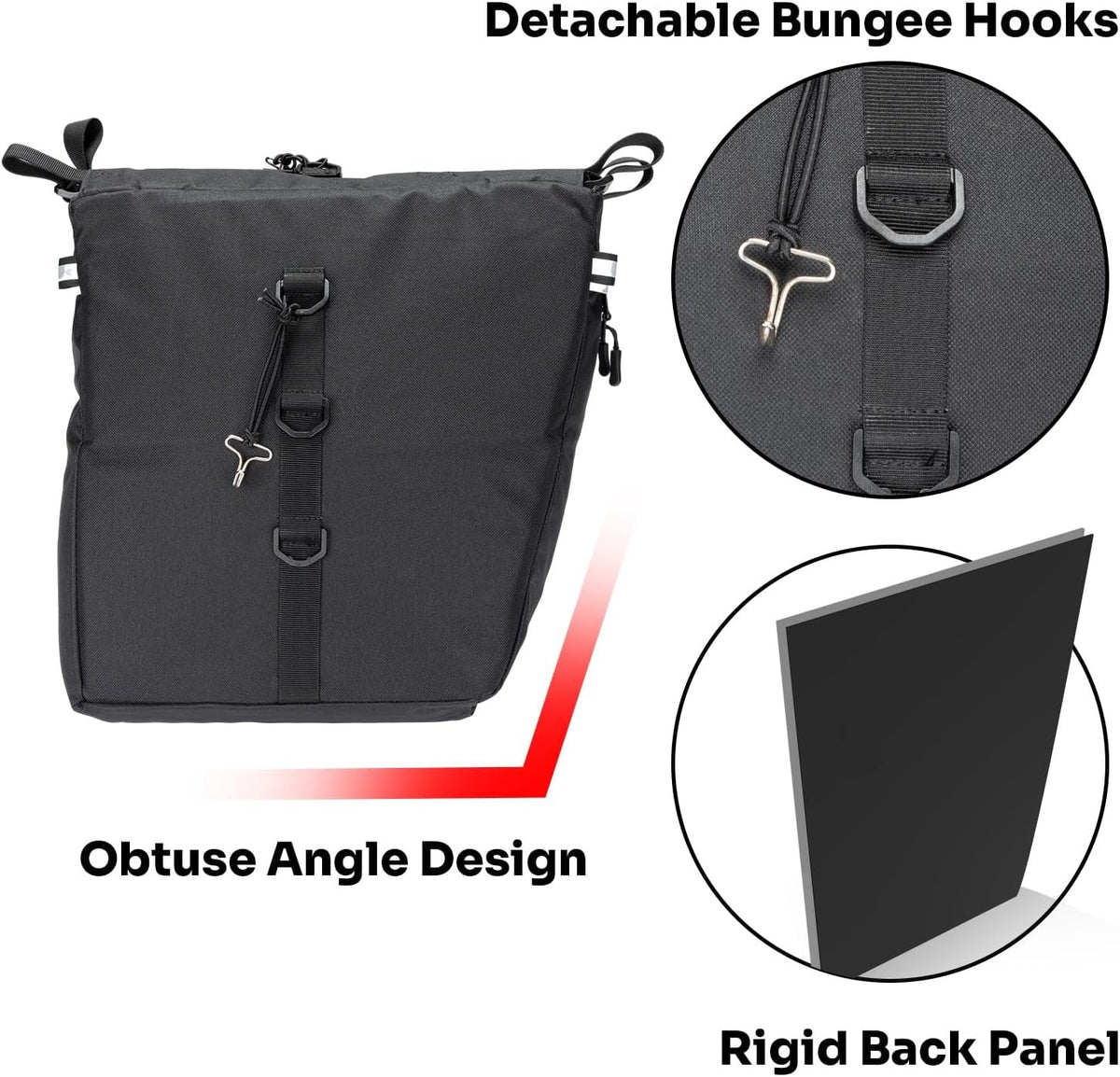 Waterproof 34L Bicycle Pannier Bags for Rear Rack - MTB Road E-Bike Storage