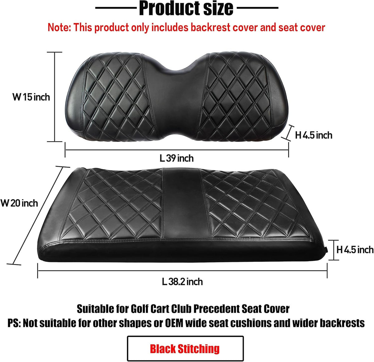 Diamond Pattern Vinyl Seat Cover for Club Car Precedent Front Seat