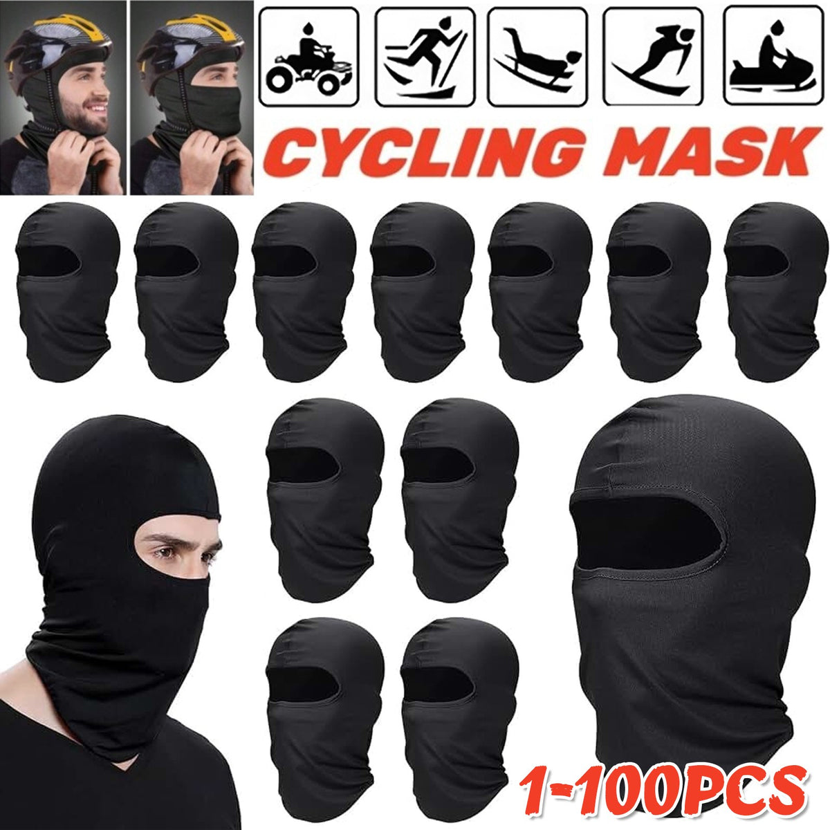 Lightweight Full Face Balaclava Ski Mask for Cycling & Motorcycling