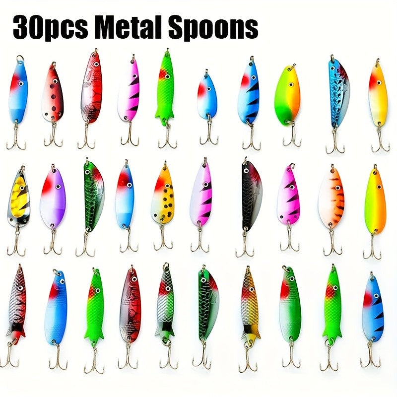30pcs Mixed Fishing Lures Crankbaits Spinner Baits for Bass