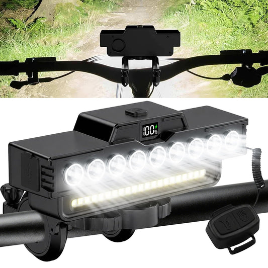 Rechargeable LED Bicycle Headlight with USB Fast Charge & 130dB Horn Waterproof