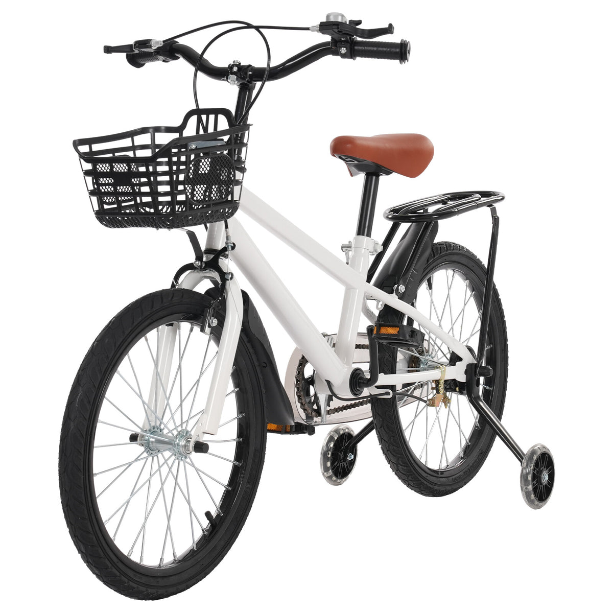 18 Inch Kids Bicycle with Training Wheels & Basket for Children 6-8 Years