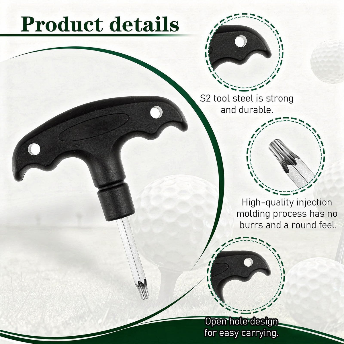 Adjustable Stainless Steel Golf Wrench Tool with Plastic Handle - Club & Driver Adjustment