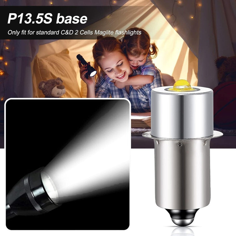 LED Flashlight Bulb 380 Lumens 2 Pack Compatible with Maglite 3-6 Cell