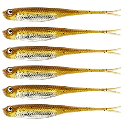 5X Soft Plastic Swimbaits Paddle Tail Shad Fishing Lures for Bass and Trout