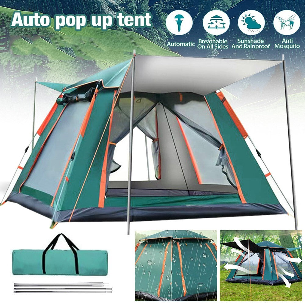 Automatic Pop-Up Camping Tent for Family 4 Person Outdoor Hiking Shelter