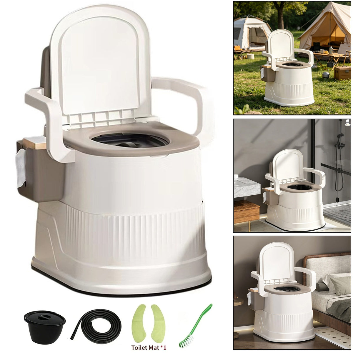 Portable Toilet and Privacy Tent Kit for Outdoor Use - Waterproof & UV-Resistant