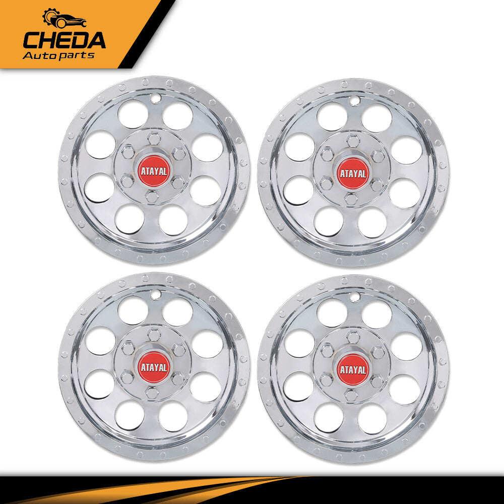 10-Inch Golf Cart Hub Caps - Chrome Wheel Covers for EZGO Club Car Yamaha