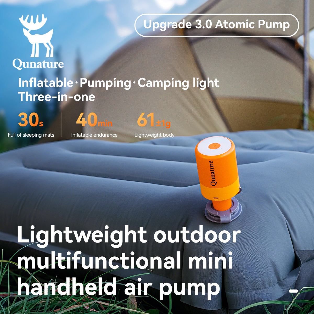 Mini Air Pump Portable Rechargeable Inflatable Pump with Camping Light