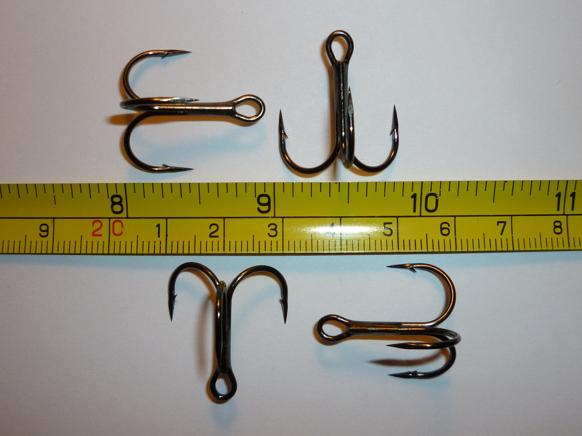 Treble Fishing Hooks - 100 Black-Nickel Size 3 Regular-Shank 1X-Strong