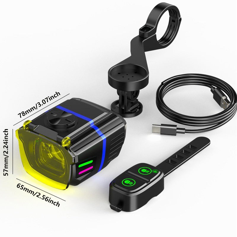 1100LM Wireless Bicycle Headlight with Remote Control USB Rechargeable LED