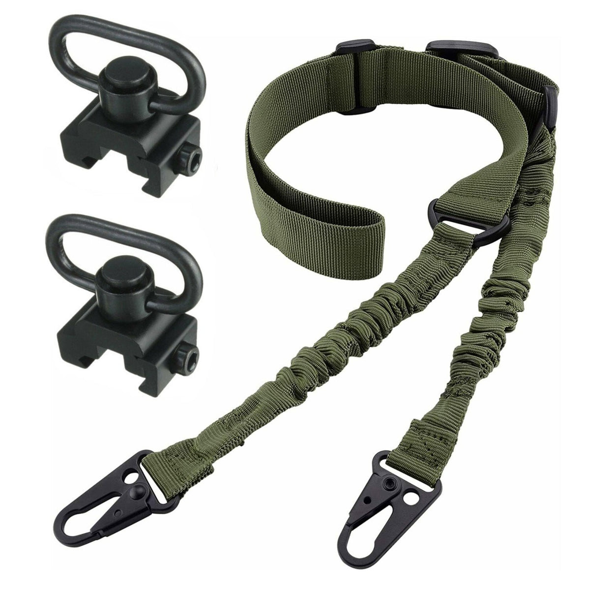 2 Point Rifle Sling with Quick-Detach QD Swivels & Mounts