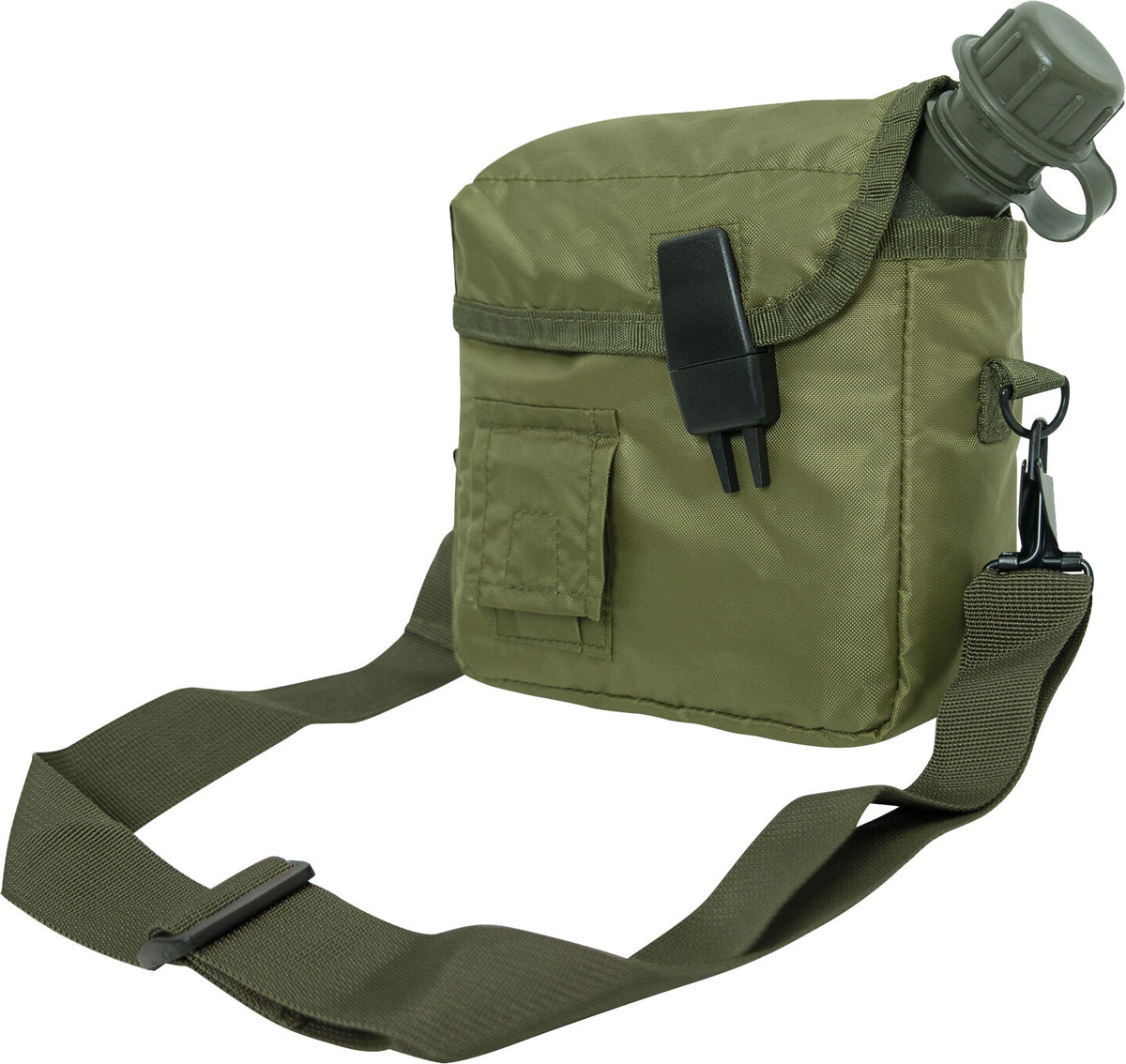 Military 2 Quart Nylon Canteen Cover with Carry Strap - Water Resistant Camping Accessory