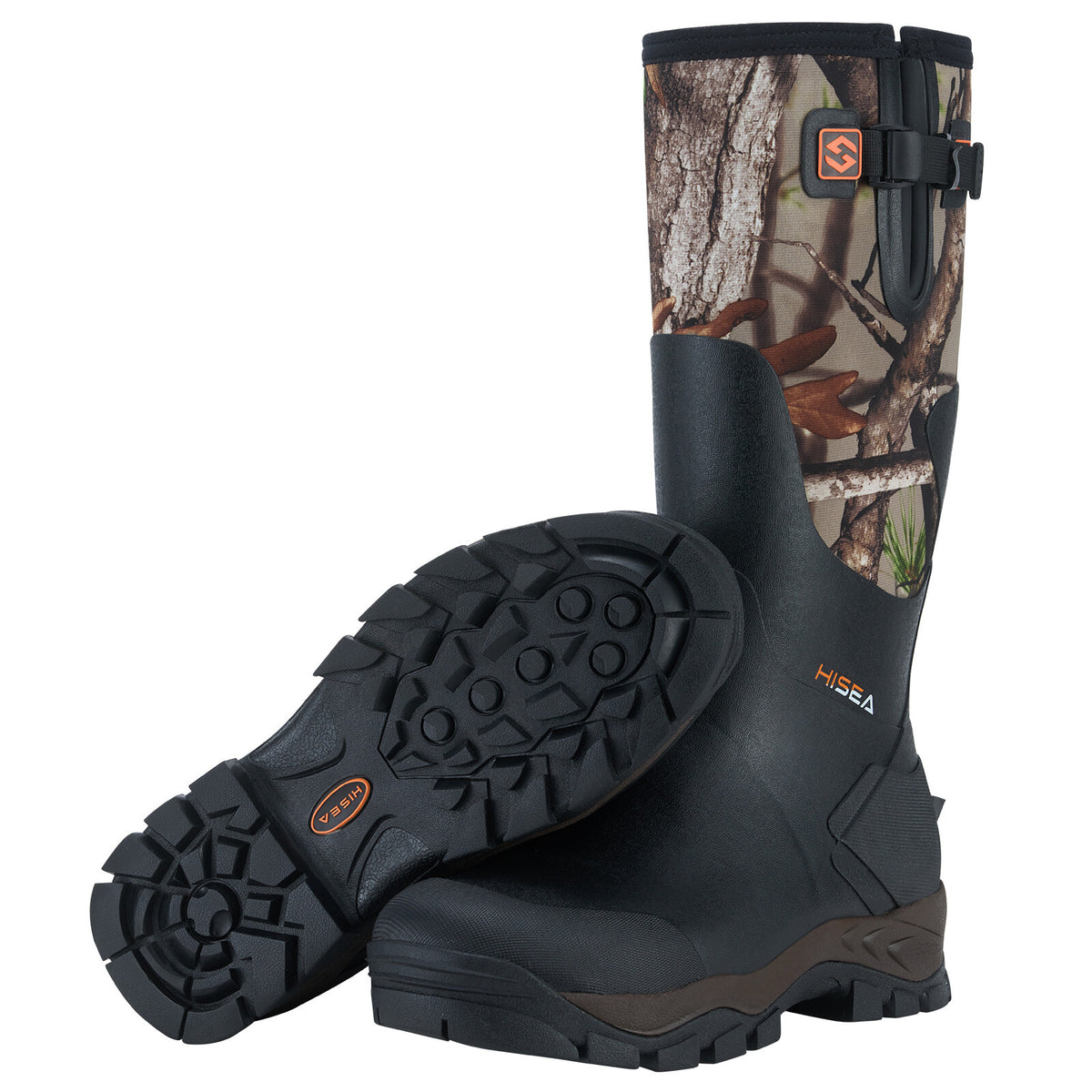 Men's Waterproof Insulated Hunting Boots - Neoprene Rubber Work Rain Boots