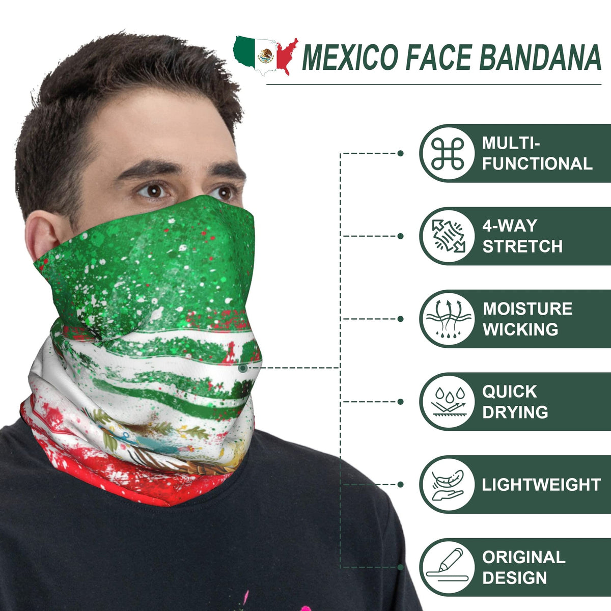 6 Pack Sun Protective Face Masks for Men Multi-Purpose Neck Gaiters