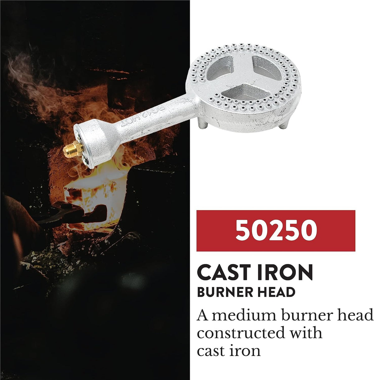 High Pressure Cast Iron Burner Head with Brass Fitting for Propane Gas