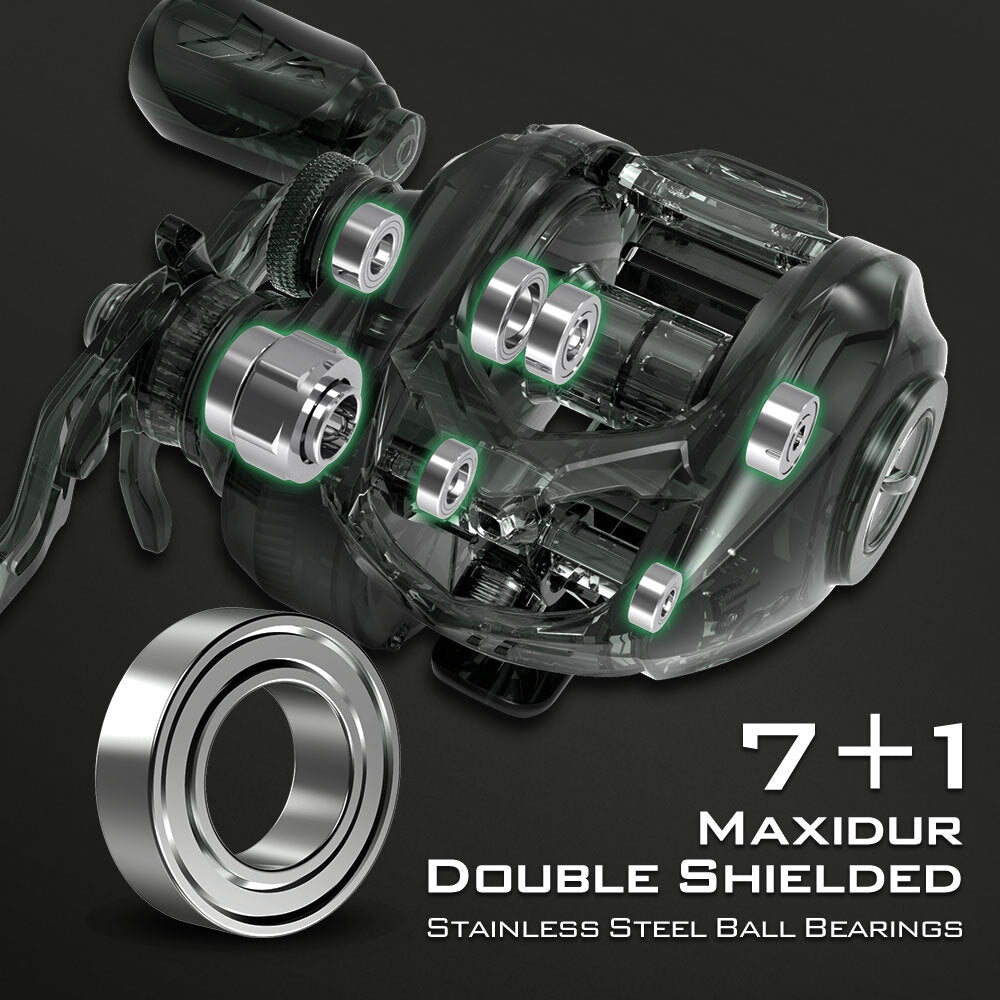 Baitcasting Fishing Reel 7.2:1 Gear Ratio Left-Handed Saltwater Reel