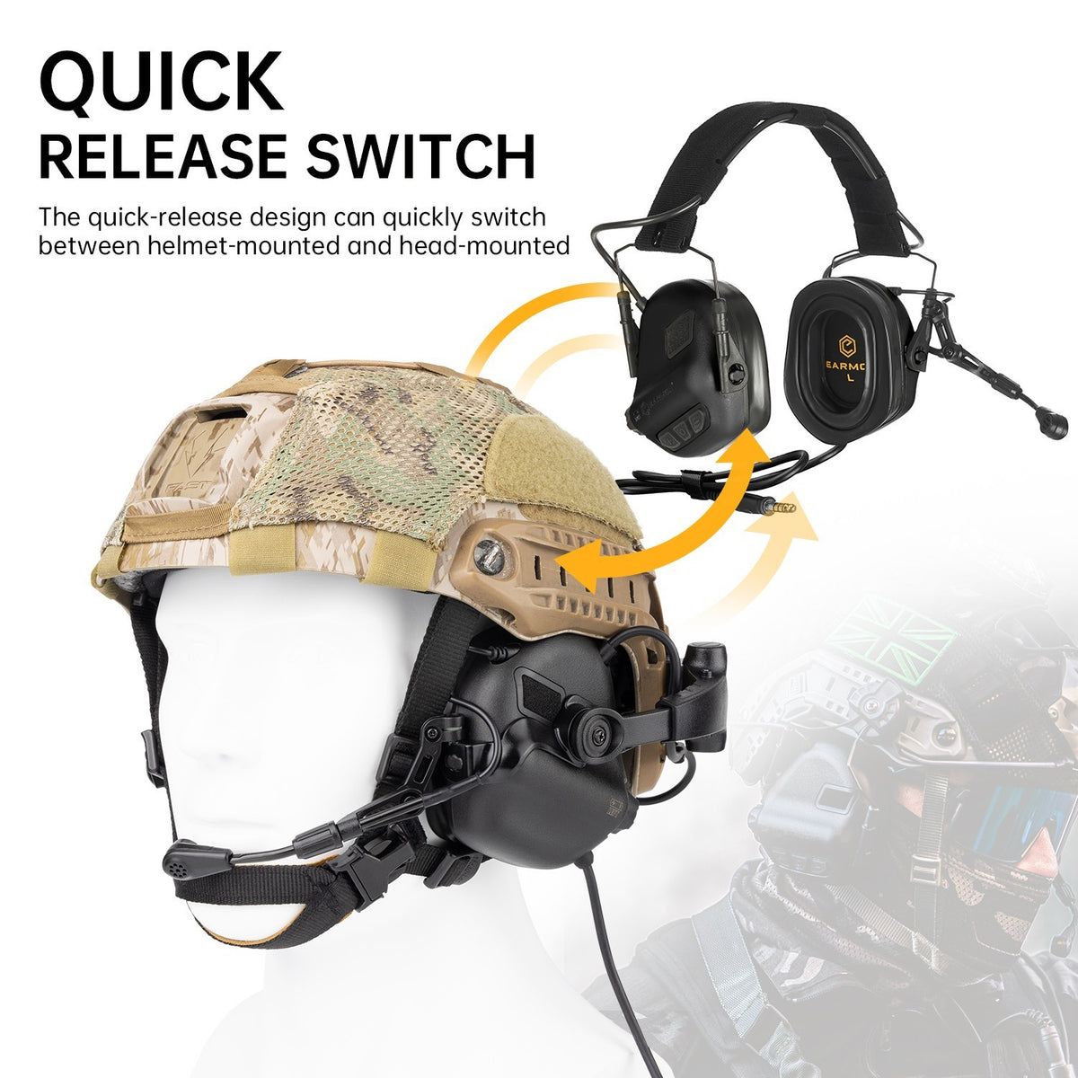 Tactical Shooting Ear Protection Headset with Microphone & U-174 Connector