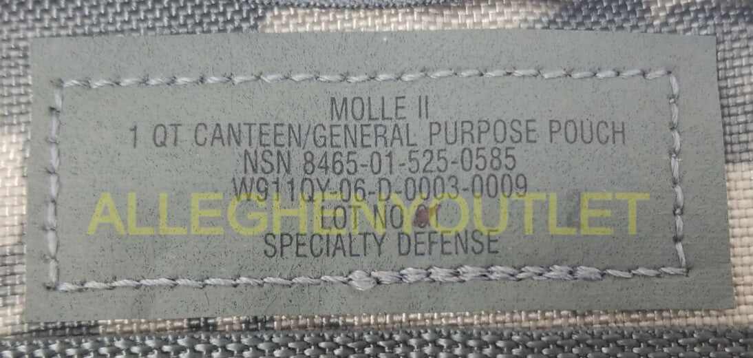 Genuine US Military Issue 1 Quart Canteen with OD Plastic Cover, MOLLE Compatible