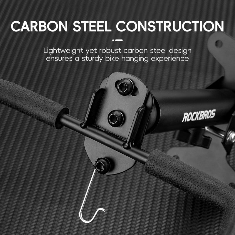 Bike Wall Mount Hanger Retractable Bicycle Storage Rack Carbon Steel