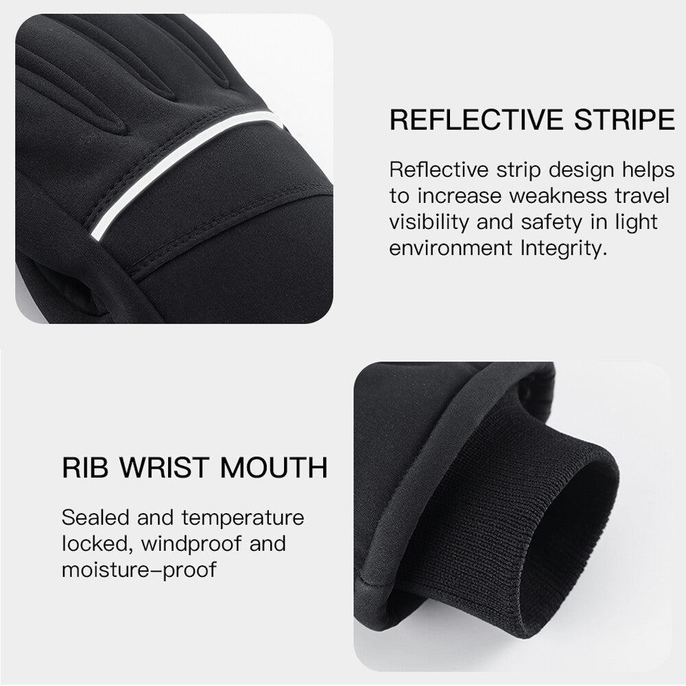 Winter Waterproof Ski Gloves with Fleece Liner Deerskin Suede for Cold Weather