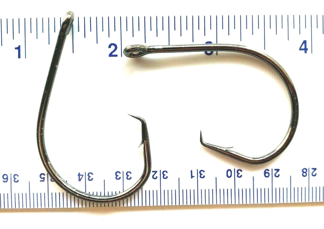 100 Inline Circle Fish Hooks Size 8/0 for Freshwater & Saltwater Fishing
