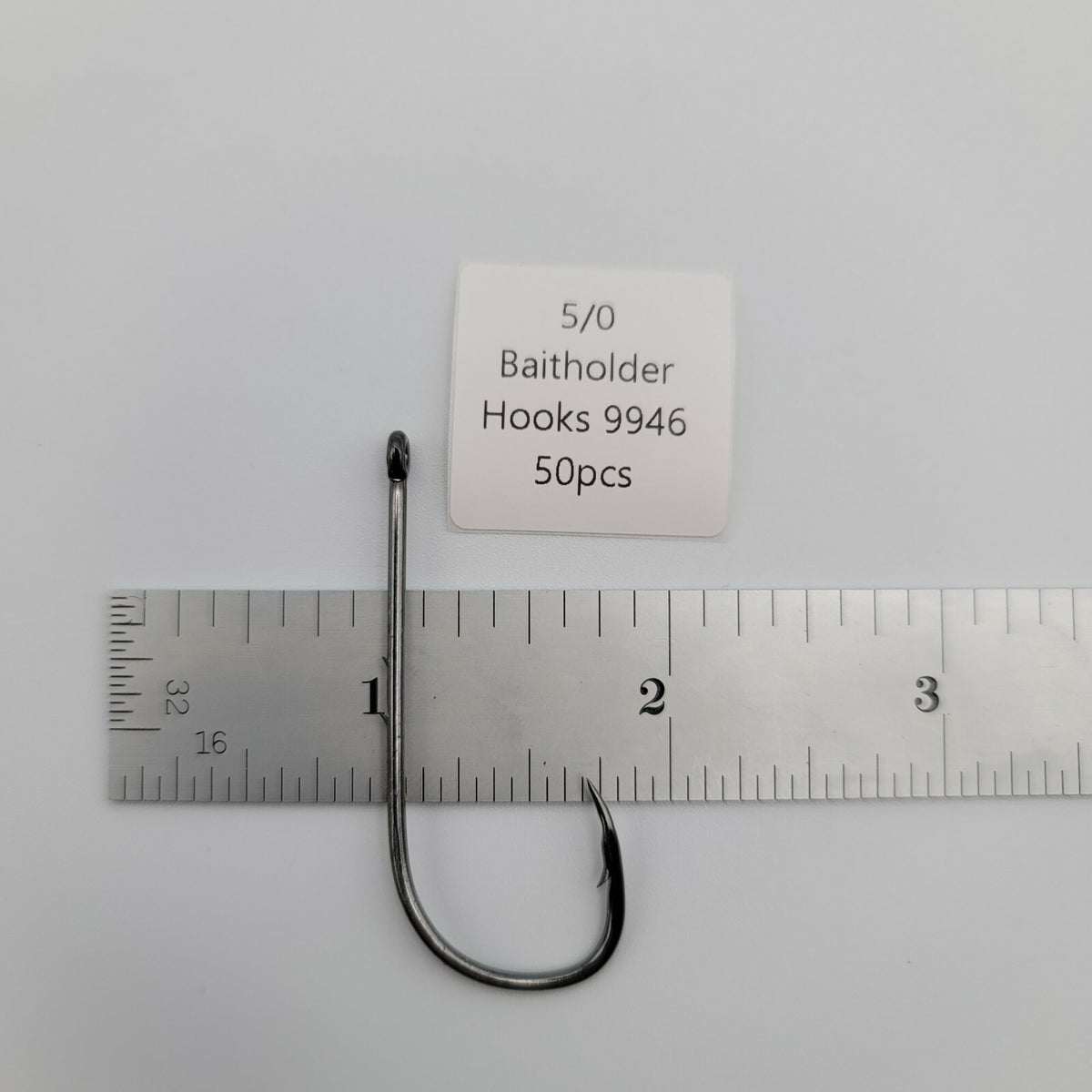 Fishing Hooks Set - Offset Baitholder Hooks in Multiple Sizes, 50 Pack