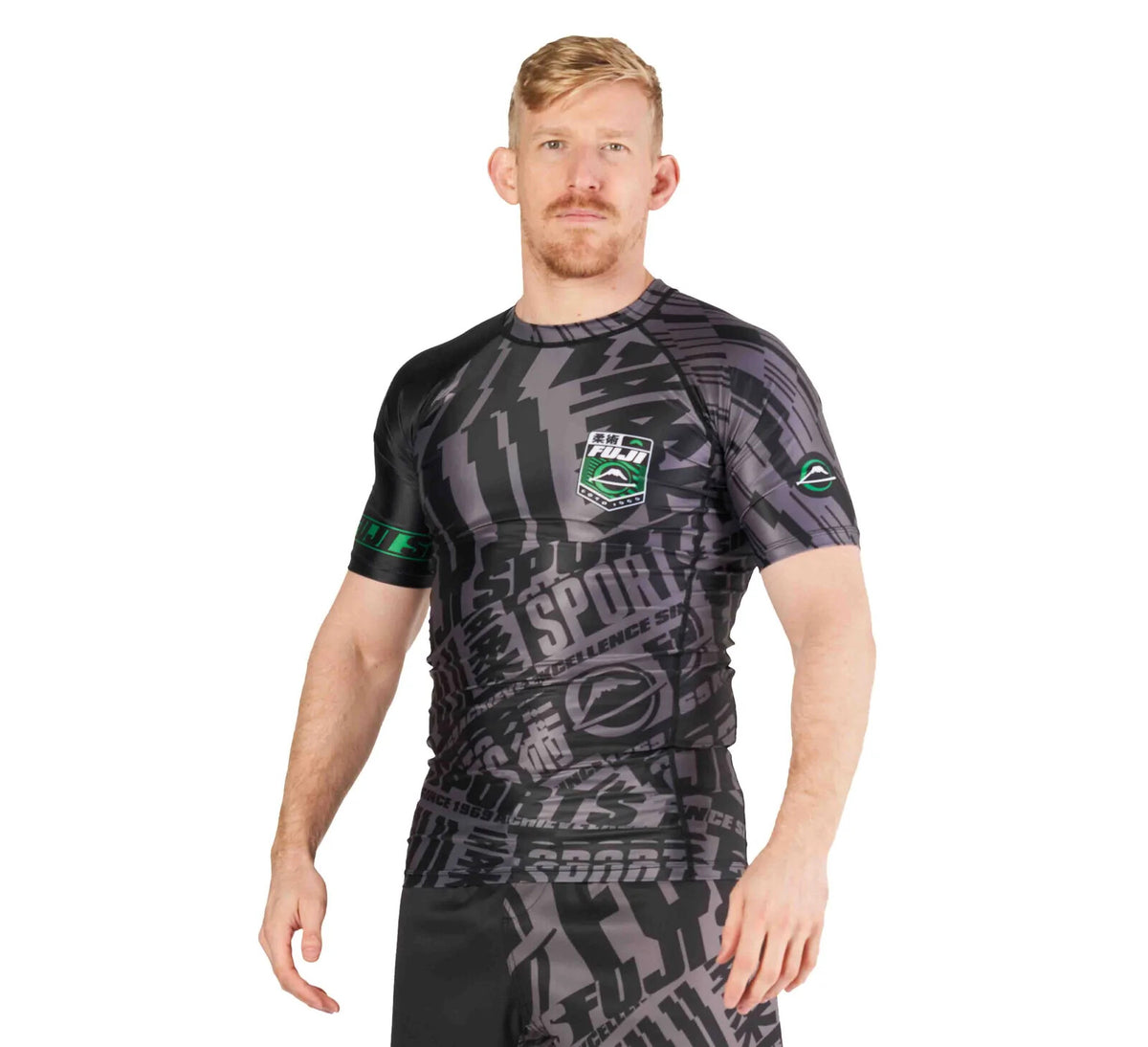 High Impact MMA Rashguard for Jiu Jitsu and Combat Sports - Black/Green