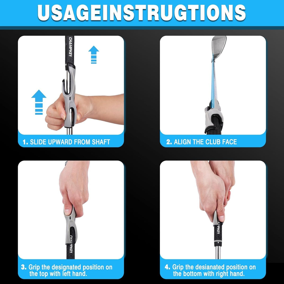 Golf Grip Trainer for Stable Swing - Improves Control & Accuracy