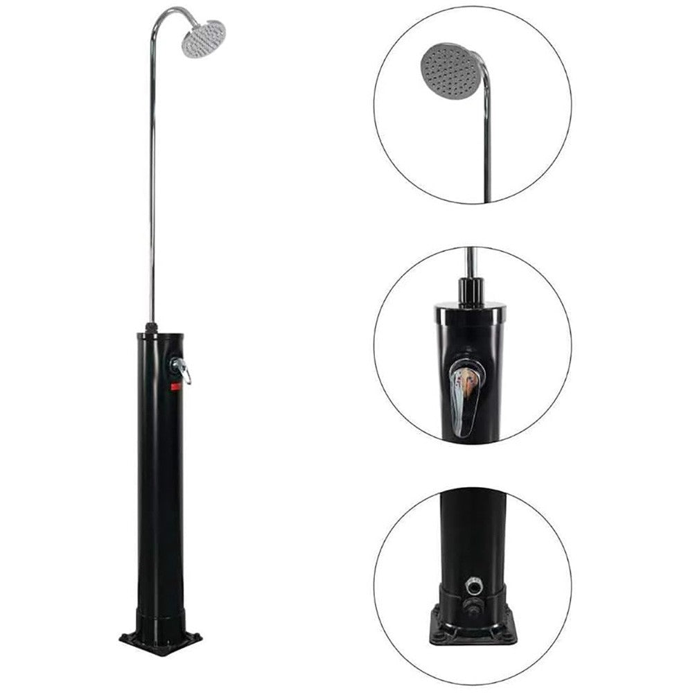 7FT Solar-Powered Outdoor Shower with Adjustable Head and Foot Tap