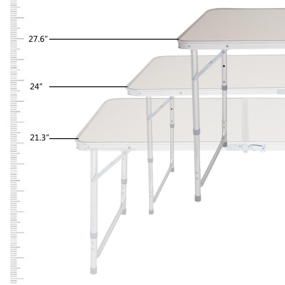 Portable Aluminum Folding Camping Table 4FT for Outdoor Picnic & Travel