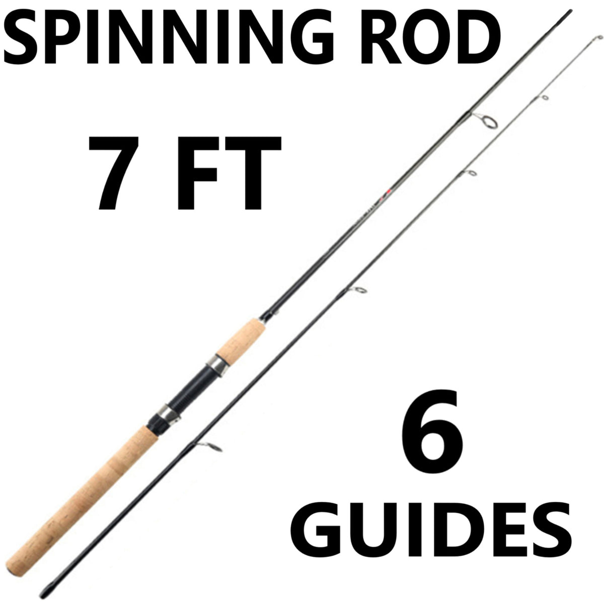 Medium Heavy Carbon Fiber Spinning Fishing Rod & Reel Combo - Fast Action, Cork Handle
